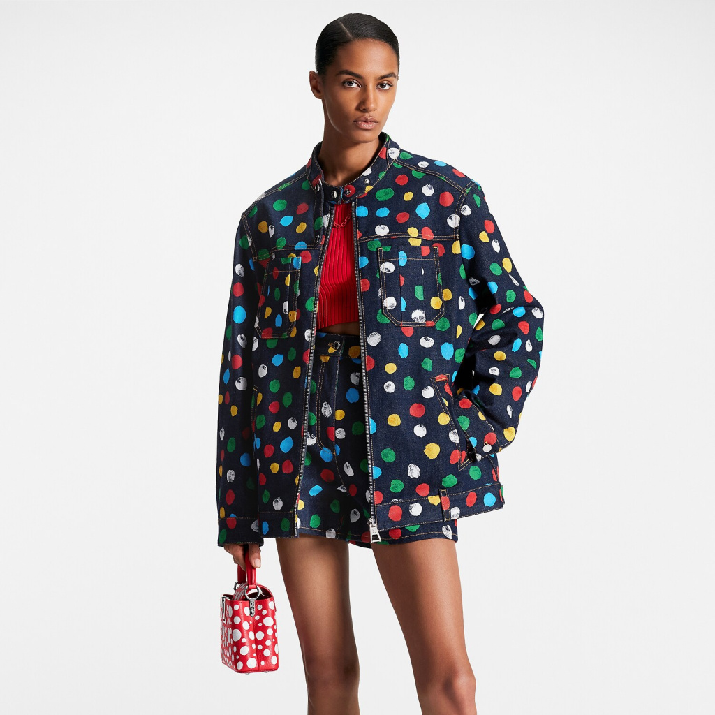 Polka dot clearance denim jacket